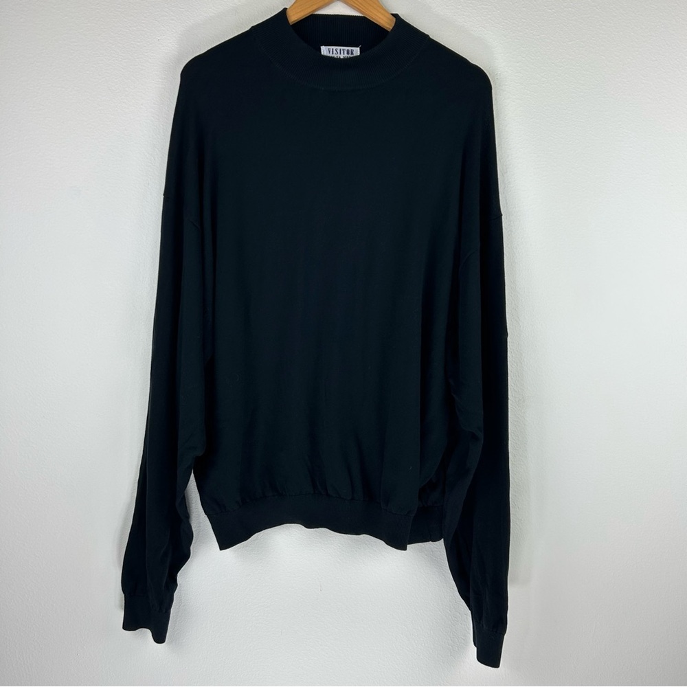 Minimalist Poeta Moda Visitor Mockneck Silk Blend Contemporary Sweater Size 3XLT